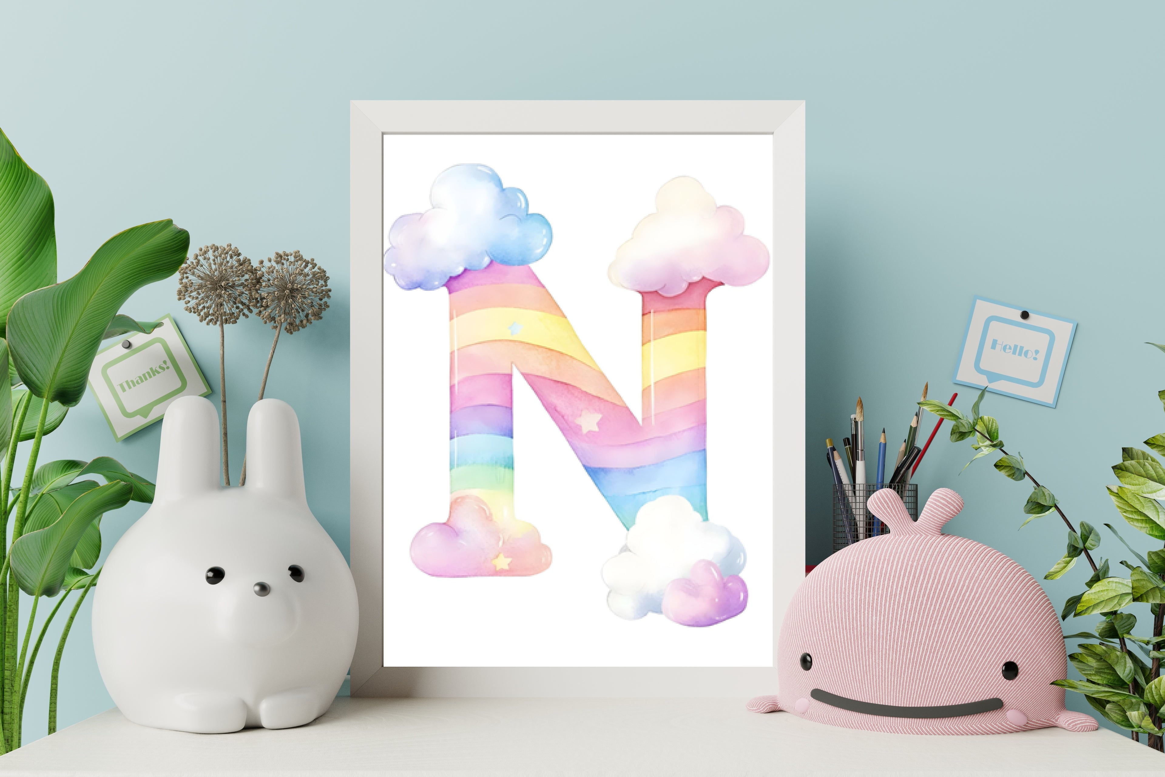Rainbow Alphabet - N