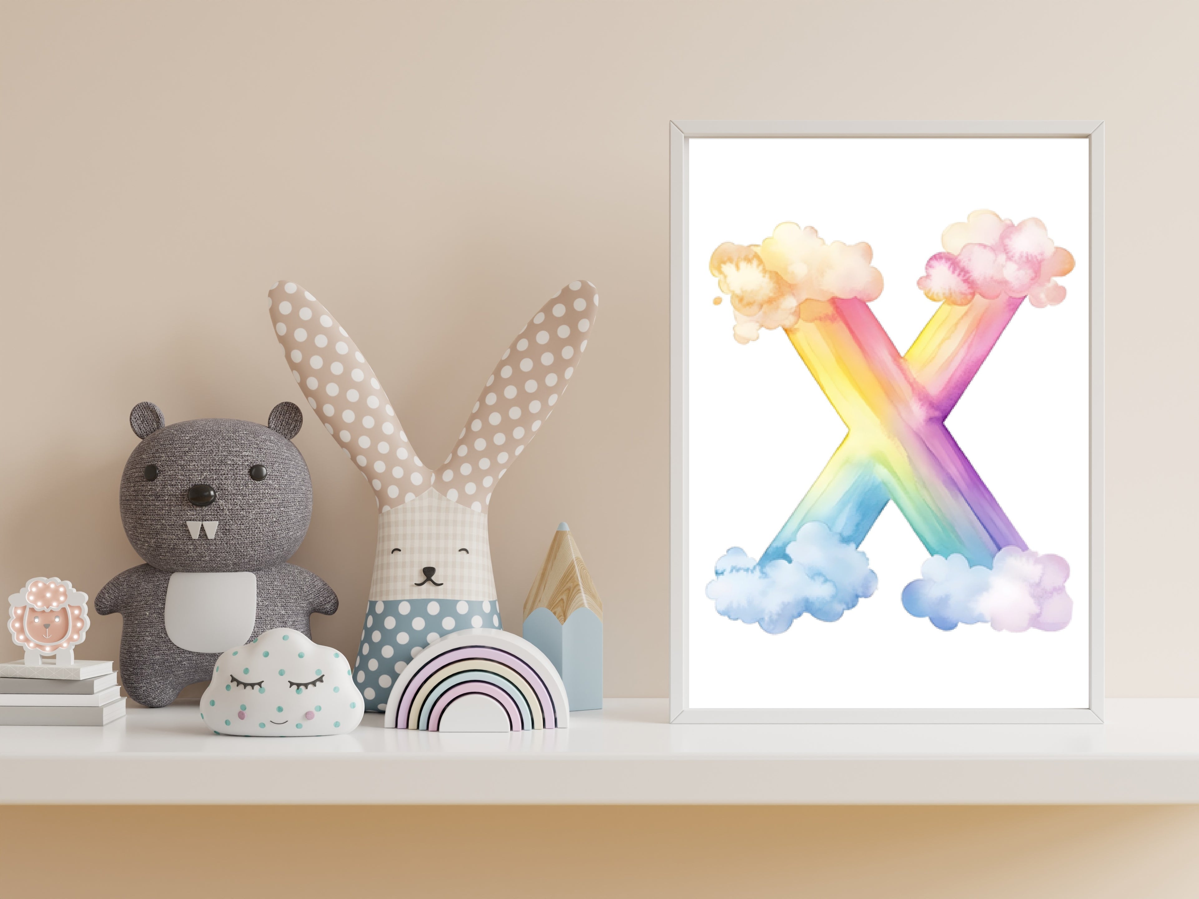 Rainbow Alphabet - X